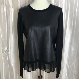 AQUA VEGAN LEATHER TOP